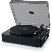 Muse MT-106 WB, musta vinyylilevysoitin 3 nopeudella 33/45/78 rpm, Teho 2x5W - Bluetooth, USB toistoa ja koodauksia varten
