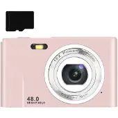 INF Digikamera 48 MP, HD 1080p ja 16x zoom kortilla Pink