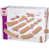 Simba -Dickie – Eichhorn Wooden Rail Set for a Bahn Train, Expandable by 44 Pieces (100006405)