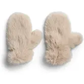 Pieces Pcplush Fluffy Mittens - Beige - ONE SIZE