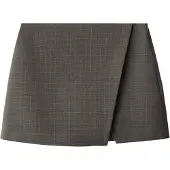 Mango Check Wrap Skirt - Grey - 38