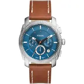 Fossil Machine Chronograph Silver brown leather FS6059