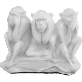 Danila-Souvenirs Marmori patsas veistos Figuuri Katso, kuule, puhu ei pahaa kolme viisasta apinaa 11 cm