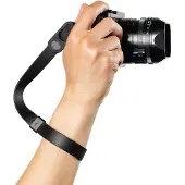 Peak Cuff Leather Camera Strap Wrist Black