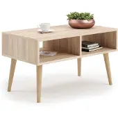 KOBI Skandinaaviseen tyyliin sopiva sohvapöytä Sandi 90x55x50cm, beige/valkoinen
