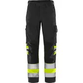 Fristads Vihreä Housut Huomio Luokka 1 2649 GPLU Huomiokeltainen/Musta D100