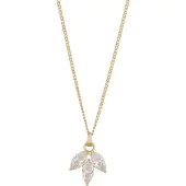 Sno of sweden Eira Tripple Navette Pendant Neck 50 G/Clear - 50 Cm - Gold - 50 CM