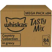 Whiskas 84x85 g 1+ Adult Country-valikoima kastikkeessa kissanruoka