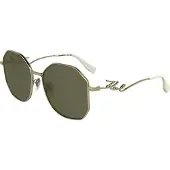 Karl Lagerfeld Aurinkolasit - - KL358S - Kiiltävä kultametalli - Neliömuoto - Linssit 57 mm