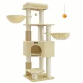 Feandrea Kissapuu, 50x50x160 cm, Beige, Plyysi