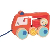 Goki Wooden Pull Figure Fire Brigade 112