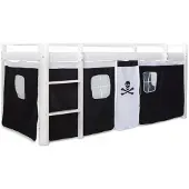 Homestyle4u Curtain Loft sänky - musta