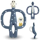Matchstick Monkey Teething Toy and Gel Applicator purulelu mukana harja 2in1 Stars Blue 1 kpl