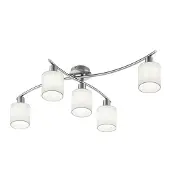 TRIO Lighting Kattovalaisin Garda, himmennettävä, Alumiini/harmaa/sinkki, Olohuone/ruokailutila, Tekstiili/kangas/silkki, Moderni