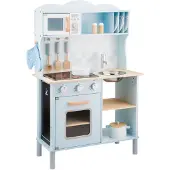 New Classic Toys Uudet Klassiset Leikkikalut - Leikkikeittiö - Moderni - Sähköliesi - Mukana Lisävarusteet - Tuottaa Ääntä