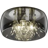 TRIO Crystel kattovalaisin 35cm 3xE14 kromi/savulasi