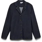 Vero Moda Vmkanika Ls Denim Blazer Shirt Si352 - Navy - S