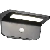 TRIO Atico hybrid aurinkokenno LED seinävalaisin musta ladattava/lataava sensor 4000K