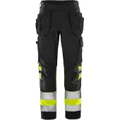 Fristads Vihreä Työkaluhousut Luokka 1 2640 GPLU Huomiokeltainen/Musta C156