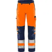 Fristads Vihreä Housut Huomio Luokka 2 2651 GPLU Huomio-oranssi/Laivastonsininen D100