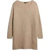 Superdry for woman. W8011762A Oversized beige dress (M), Casual, Acrylic, Long sleeve