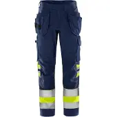 Fristads Vihreä Työkaluhousut Luokka 1 2640 GPLU Huomiokeltainen/Laivastonsininen D88