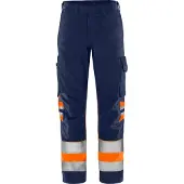 Fristads Vihreä Housut Huomio Luokka 1 2649 GPLU Huomio-oranssi/Laivastonsininen D88