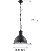 LINDBY Luciane -ulkoriippuvalaisin, musta, alumiini, Ø 31,8 cm , himmennettävä, Musta, Alumiini
