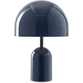 Tom Dixon Akku-pöytälamppu BELL PORTABLE, indigo, 28 cm IP44 himmennettävä, Sininen, Olohuone/ruokailutila, Synteettinen materiaali, Design