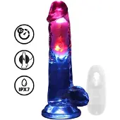 Realrock - valaistuva dildo kiveksillä - 20 cm