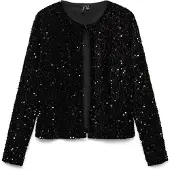 Vero Moda Vmbella Ls O-Neck Short Sq Cardigan Jrs - Black - XS
