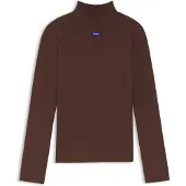 HUGO Easy 10257055 Blue Pitkähihainen Korkeakauluksinen T-paita