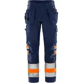 Fristads Vihreä Työkaluhousut Luokka 1 2640 GPLU Huomio-oranssi/Laivastonsininen C154