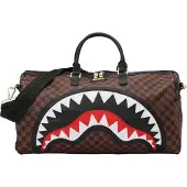 Sprayground Sawtooth Sharks In Paris Duffle Matkalaukku brown checkered Koko Uni