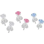 Lykken Casuals korvakorusetti hopeaa 3 väriä 4 mm