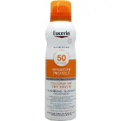 Eucerin Sun Sensitive Protect läpinäkyvä aurinkosuojasuihke herkälle iholle SPF 50+ 200 ml