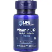 Life Extension , Vitamiini B12, Metyylisyanobalamiini, 500 mcg, 100 kasvis lohkero