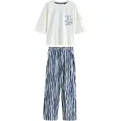 Next Pyjama tummansininen / valkoinen