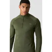 ICANIWILL Essential 1/4 Zip Thermal Seamless Long Sleeve Dark Khaki Green