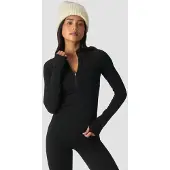 ICANIWILL Define Wool 1/2 Zip Black