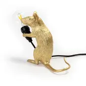 Seletti Pöytävalaisin , Mouse Lamp Valentine, Kulta / messinki, Olohuone, Muovi, Design