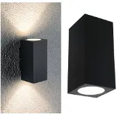 Paulmann Led ulkoseinävalaisin Flame, Musta, Alumiini, Moderni,