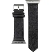 Aarni Apple Watch hirvennahkainen musta ranneke 42/44/45/46 mm