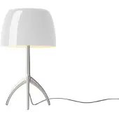 Foscarini Design-pöytävalaisin Lumiere piccola, himmennettävä, Valkoinen/opaali, Olohuone/ruokailutila, Lasi, Design