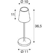 SLV LED-akkulamppu Vinolina Two, musta, alumiini, Ø 11 cm, IP65 himmennettävä, Musta, Alumiini, Moderni