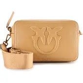 Pinko Carrie Crossbody-laukku Nahka 20 cm Ruskea