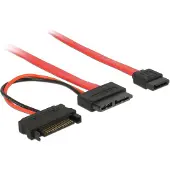 DeLOCK 0.3m SATA, SATA I, Naaras/naaras, Punainen, Muovipussi (84800)