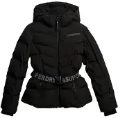Superdry for woman. WS110178A Luxe Belted Ski Jacket black (L), Casual, Sport, Polyester, Snow