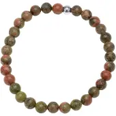 Timi Of Sweden Erik Stone Bead Bracelet Stainless Steel Unakite
