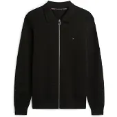Tommy Hilfiger Seasonal Structure Zip Thru Polo - Black - XS